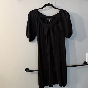 Elegant Black Puff Sleeve Dress